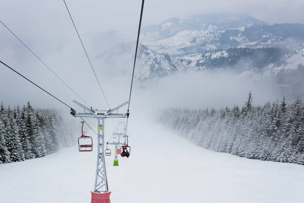 Skilift Den Bergen — Stockfoto