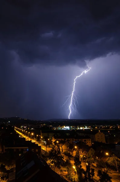 Relámpago Cielo Nocturno —  Fotos de Stock