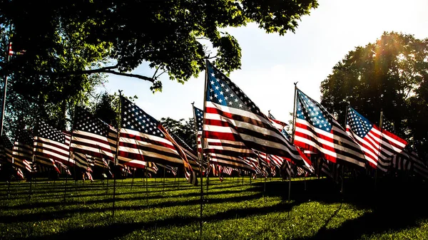 Amerikansk Flagga Mot Bakgrund Nationella Flaggorna Usa — Stockfoto
