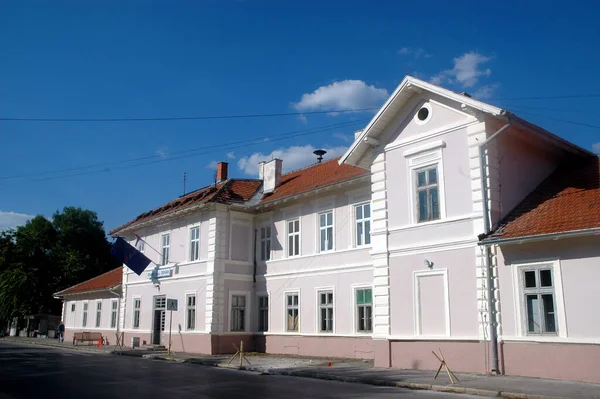 Železniční Stanice Budova Srpen 2007 Jen Malované Pohled Ulici Zrenjanin — Stock fotografie