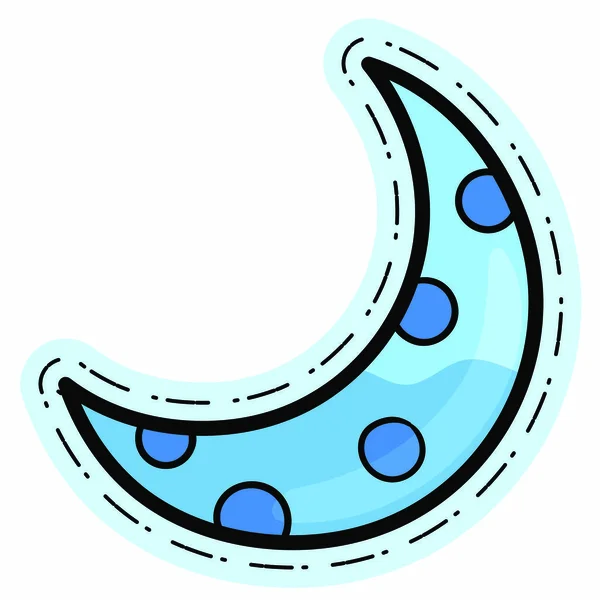 Icona Della Luna Illustrazione Del Vettore Del Fumetto — Vettoriale Stock