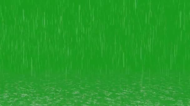 Βροχή Πράσινο Οθόνη Animation Για Vfx — Αρχείο Βίντεο