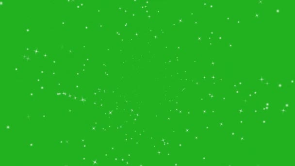 Létající Hvězdy Centra Zelené Obrazovky Animace Pro Vfx — Stock video