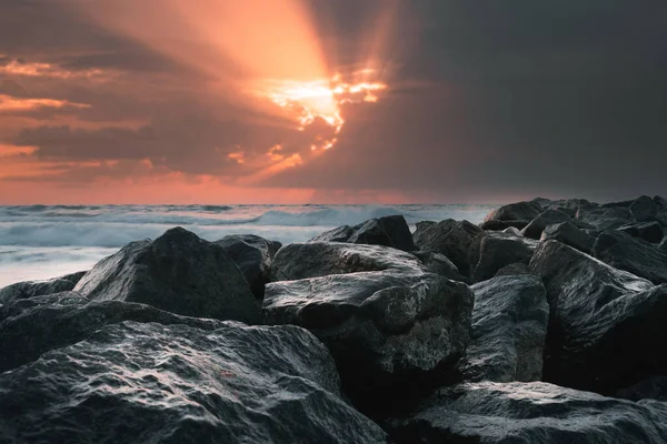 Hermoso Atardecer Sobre Mar — Foto de Stock