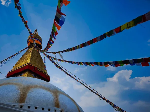 Kathmandu Nepal November 2018 Syn Traditionell Stupa Arkitektur Gatorna Centrum — Stockfoto