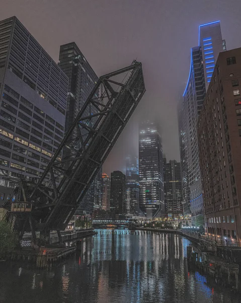 Nova Iorque Skyline Cidade Noite — Fotografia de Stock