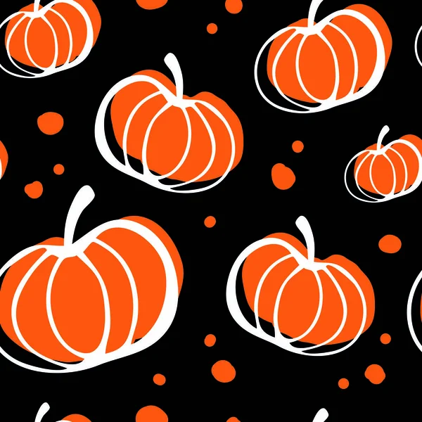 Halloween Nahtlose Muster Mit Kürbissen Vektorillustration — Stockvektor