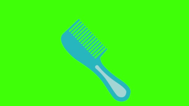 Comb Isolated Green Background — Stock Video