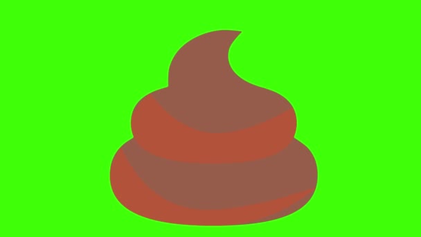 Poop Isolated Green Background — Stock Video