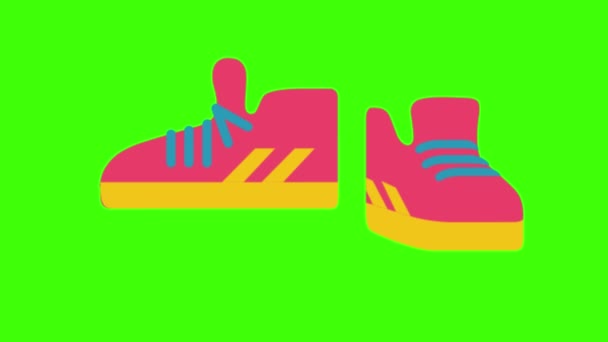 Shoes Isolated Green Background — Stock Video