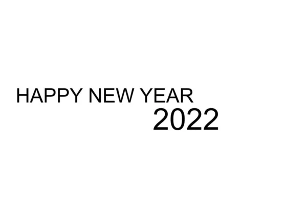 Tapéta Egy Fehér Háttér Írt Fekete Színű Boldog Évet 2022 — Stock Fotó