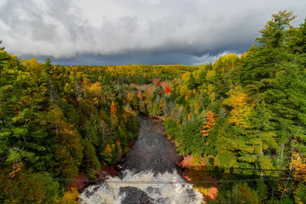 Prachtig Herfstlandschap Met Rivier Bos — Stockfoto