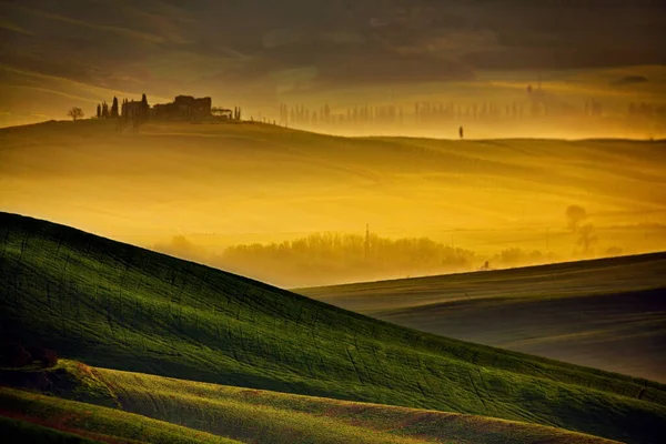 Tuscany Landscape Beautiful Sunset — Stock Photo, Image