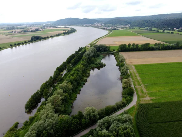 Aerial View River Countryside — Stock Photo, Image