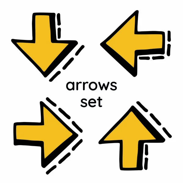 Arrow Icon Set Vector Illustration — Stock Vector