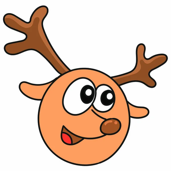 Vector Illustration Cute Cartoon Funny Deer — Archivo Imágenes Vectoriales