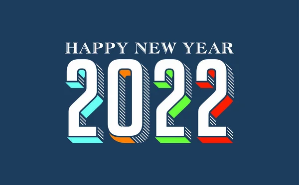 Feliz Año Nuevo 2022 Texto Con Fondo Colorido — Vector de stock