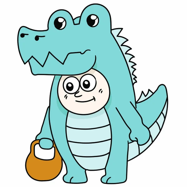 Illustration Crocodile Dessin Animé Mignon — Image vectorielle