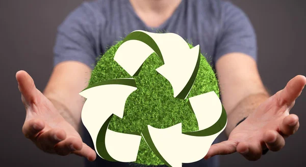 Переробка Зелений Екологічний Символ Переробки — стокове фото
