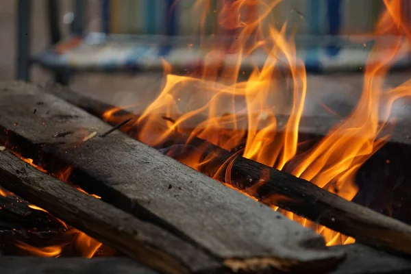 Płonący Ogień Kominku — Zdjęcie stockowe