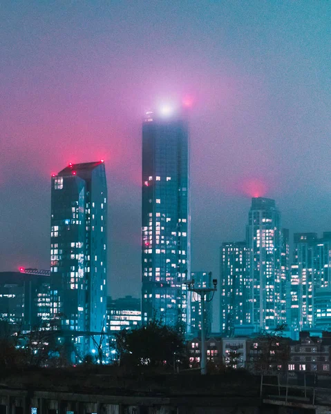 Vista Noturna Cidade Bangkok Tailândia — Fotografia de Stock