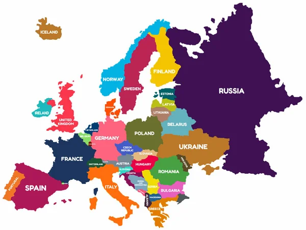 Eine Illustration Der Landkarte Der Europäischen Länder Markiert Durch Verschiedene — Stockfoto
