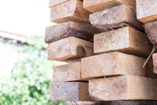 Dřevěné Bloky Naskládané Dřevě — Stock fotografie