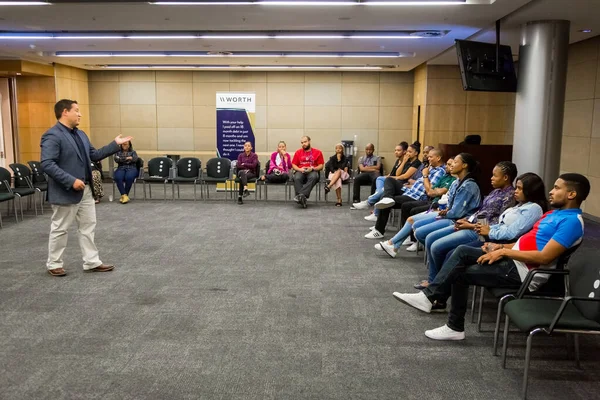 Johannesburg South Africa February 2018 Educator Instructing Diverse Adult Students — Stock Photo, Image