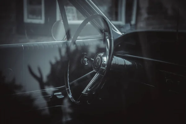 Car Steering Wheel Close — Stock Photo, Image