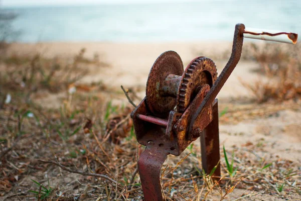 Old Rusty Metal Detector Beach Stock Picture