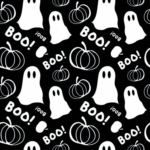 Halloween Seamless Pattern Pumpkins Hats Bats Pumpkin Hat Other Elements — Stok Vektör