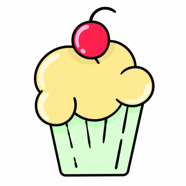 Cupcake Mit Schokolade Und Muffin Vektor Illustration Design — Stockvektor