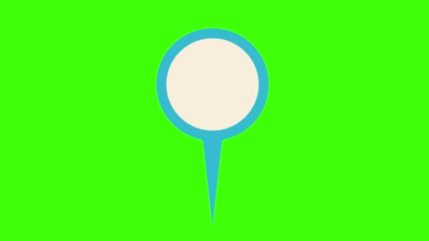Térkép Pin Neon Zöld Háttér — Stock videók