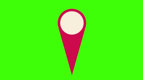 Map Pin Neon Green Background — Stockvideo