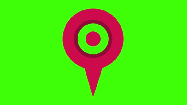 Map Pin Neon Green Background — Stockvideo