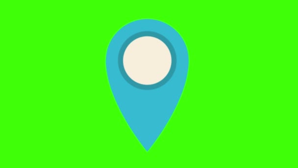 Map Pin Neon Green Background — Stockvideo