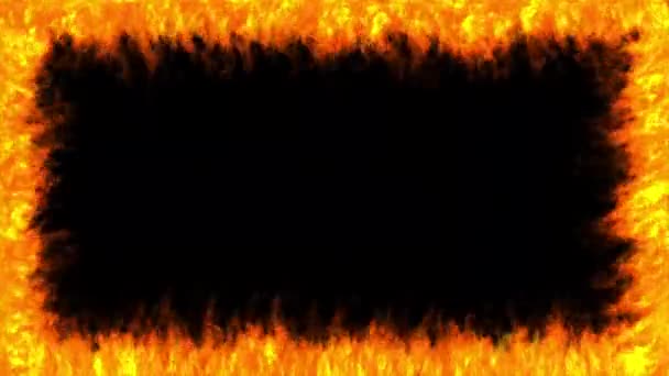Сжигание Кадров Анимации Огненной Рамки Vfx Фона — стоковое видео