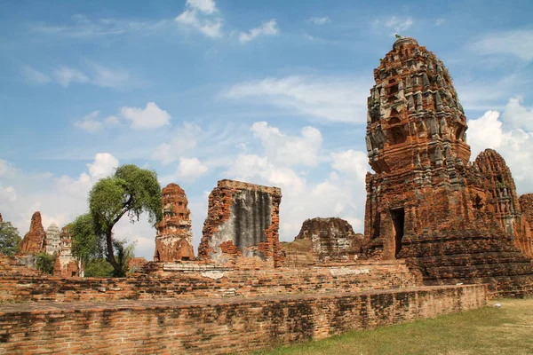 Starověký Chrám Historickém Parku Ayutthaya Thajsko — Stock fotografie