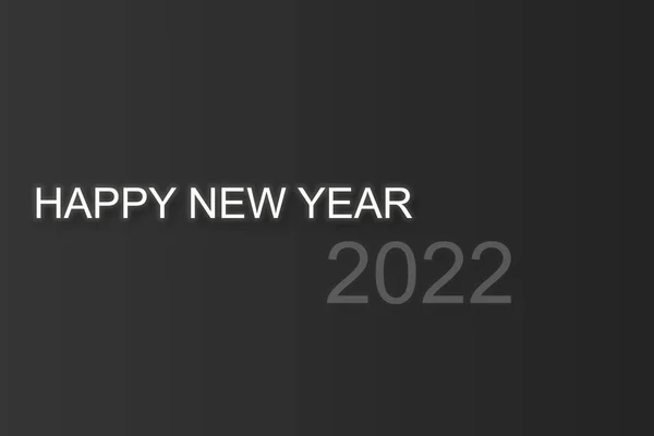 Wallpaper Black Background Written Happy New Year White Color Right — Fotografia de Stock