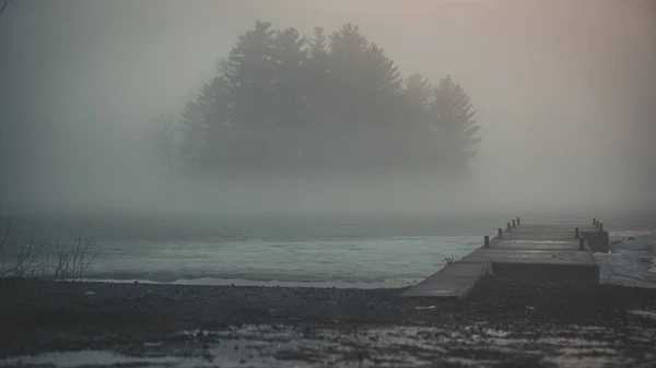 Matin Brumeux Dans Brouillard — Photo