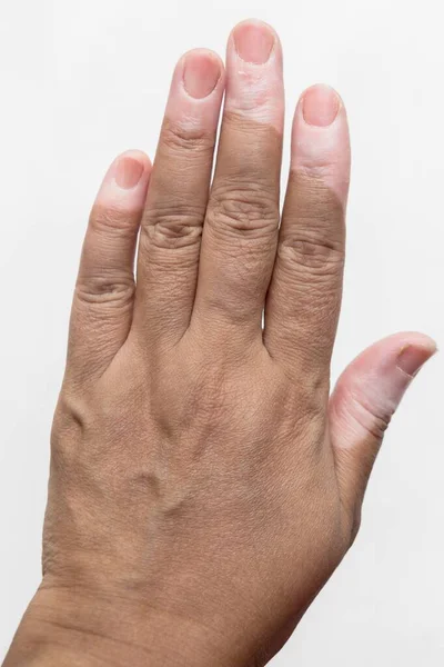 Beyaz Arkaplanı Olan Bir Kadının Elleri — Stok fotoğraf