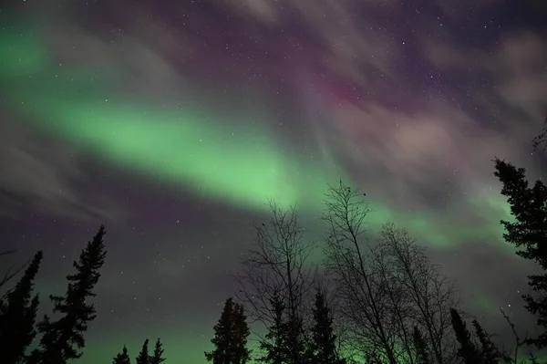 Nordlichter Polarlichter Nachthimmel — Stockfoto