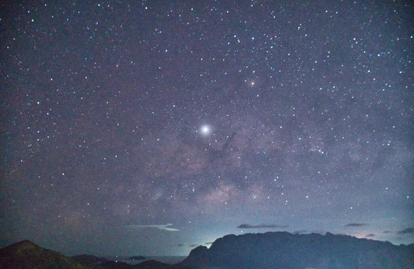 Hermoso Cielo Nocturno Con Estrellas Vía Láctea —  Fotos de Stock