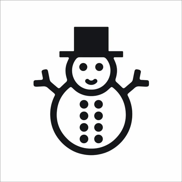 Sneeuwman Pictogram Vector Illustratie — Stockvector