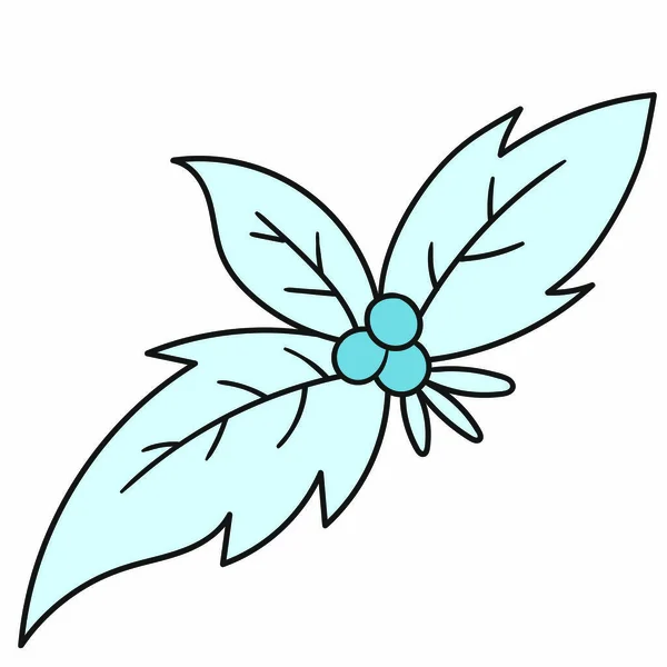 葉と葉で可愛い花ベクトルイラストデザイン — ストックベクタ