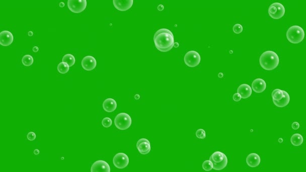 Пузырьки Текущие Зеленого Экрана Анимации Vfx — стоковое видео
