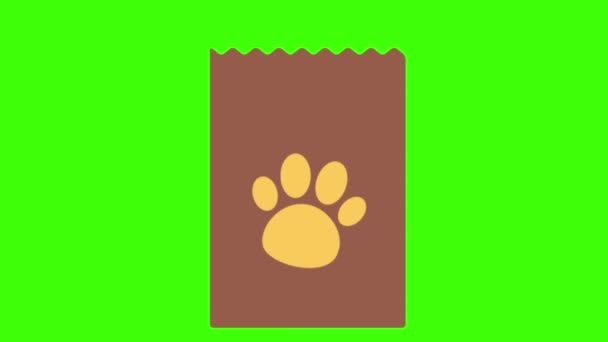 Dog Footprint Isolated Green Background — Stock Video