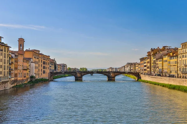 Ponte Vecchio Arno Folyó Felett Firenzében Olaszországban — Stock Fotó