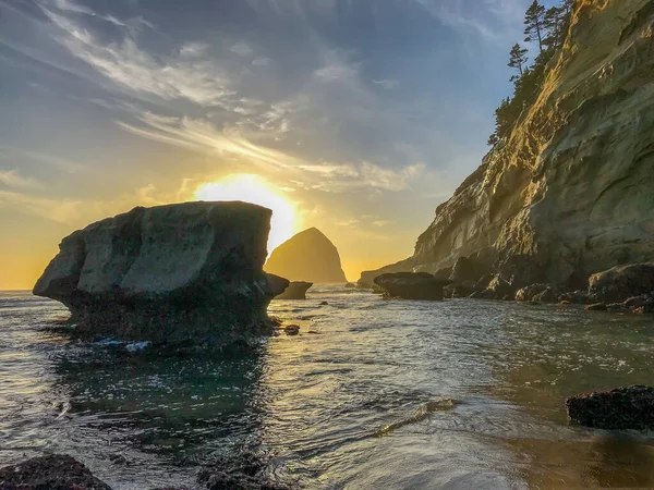 Hermoso Atardecer Sobre Mar — Foto de Stock