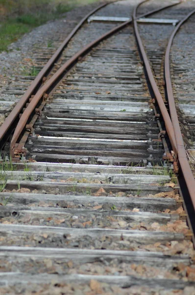 Järnvägsspår Järnvägsspåret — Stockfoto